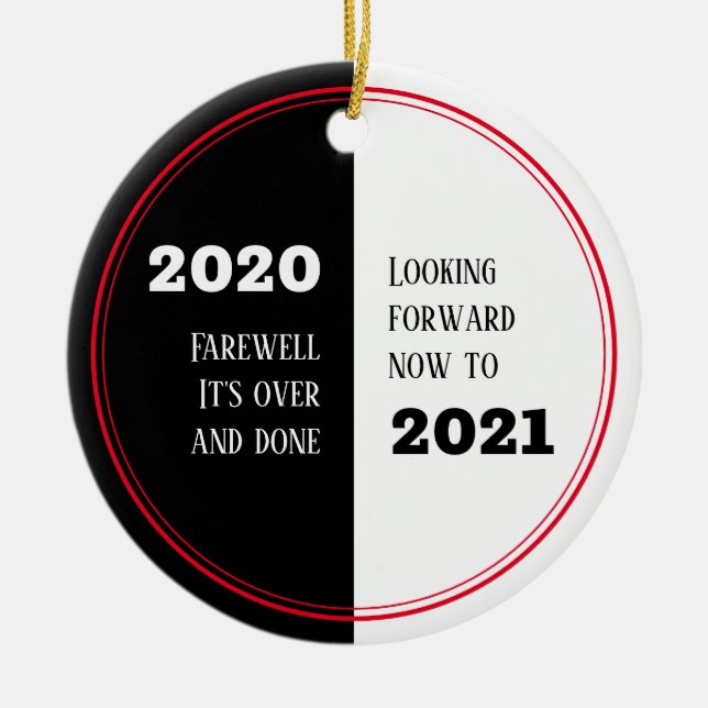 FAREWELL 2020 | Perspektiven 2021 | Neujahr Keramik Ornament (Vorne)