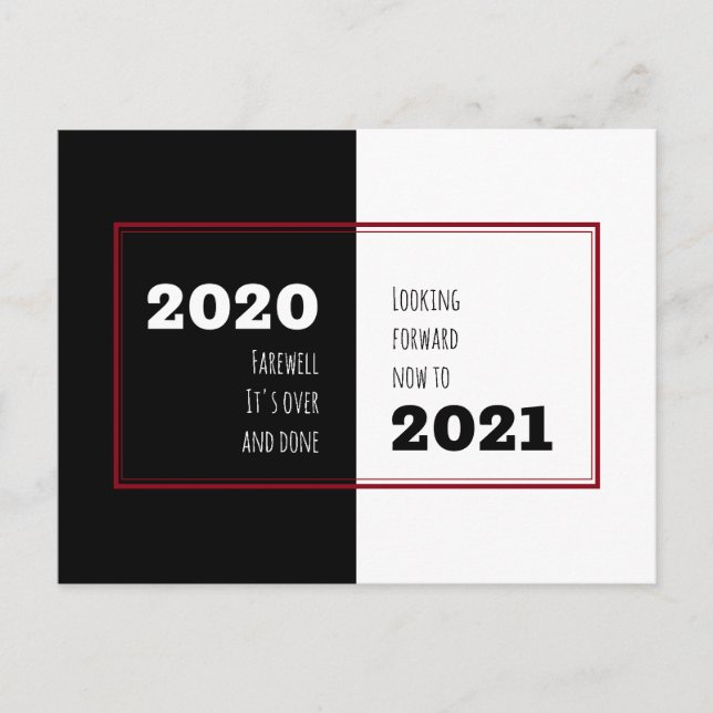FAREWELL 2020 | Perspektiven 2021 | Neujahr Postkarte (Vorderseite)