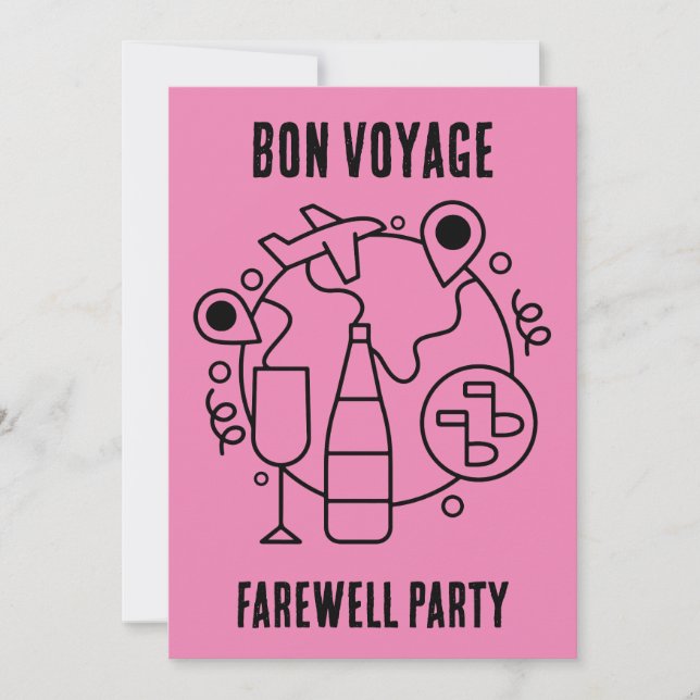 Farewell Bon Voyage Party Einladung (Vorderseite)
