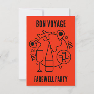 Farewell Bon Voyage Party RSVP Karte