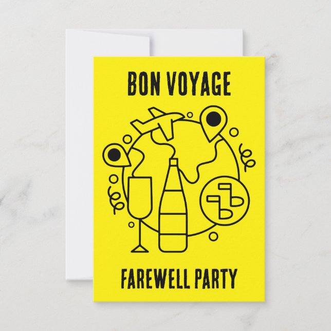Farewell Bon Voyage Party RSVP Karte (Vorderseite)