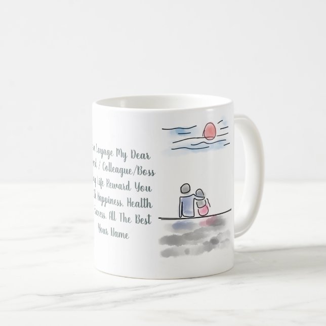 Farewell Gift Personalisiert Bonvoyage Couple Tasse (VorderseiteRechts)