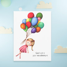 Farewell Girl mit farbenfrohen Balloons Personalis