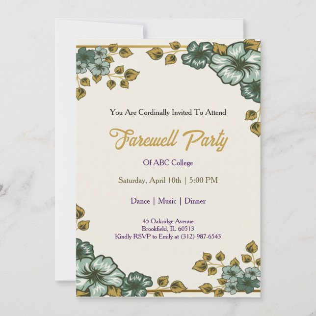 Farewell Invitation Template Goodbye Party Invitat Einladung (Vorderseite)