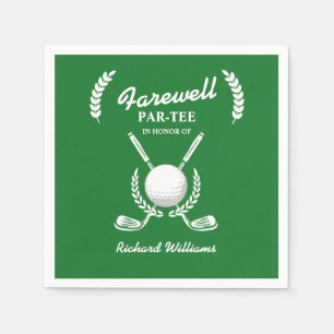 Farewell Retirement Golf Clubs Wreath Themed Party Serviette
