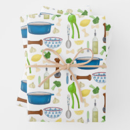 Farfalle Bow Krawatte Pasta mit Knoblauch und Lemo Geschenkpapier Set