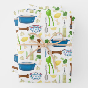 Farfalle Bow Krawatte Pasta mit Knoblauch und Lemo Geschenkpapier Set