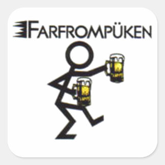 farfrompüken quadratischer aufkleber