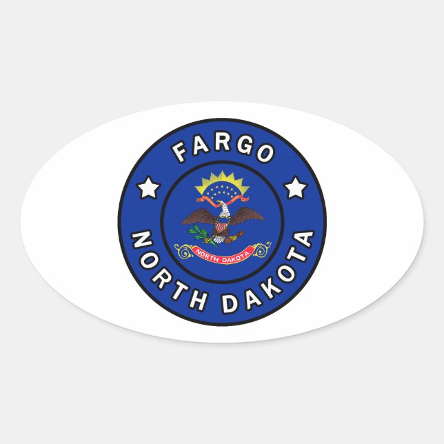 Fargo North Dakota Ovaler Aufkleber (Vorderseite)