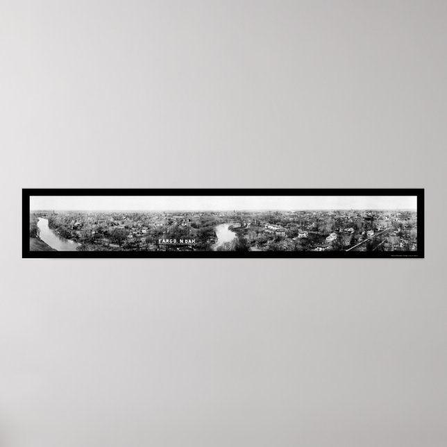 Fargo, North Dakota Panorama Foto 1921 Poster (Vorne)
