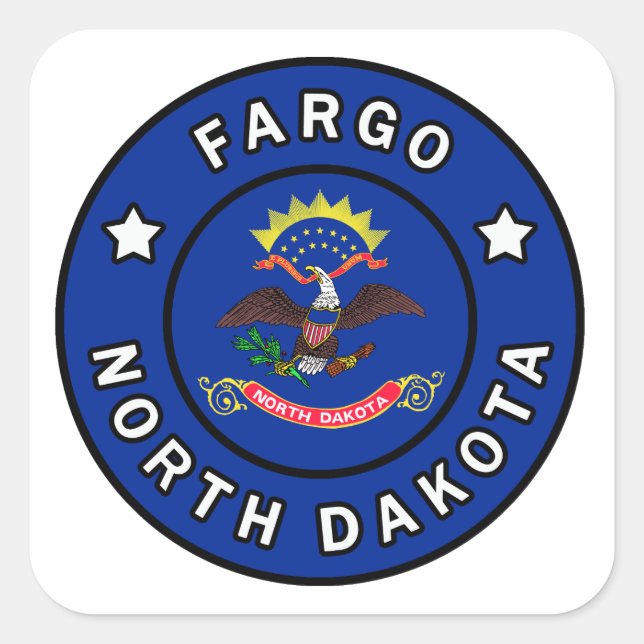 Fargo North Dakota Quadratischer Aufkleber (Vorderseite)