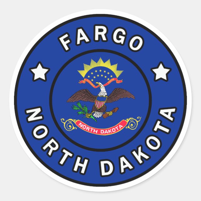 Fargo North Dakota Runder Aufkleber (Vorderseite)