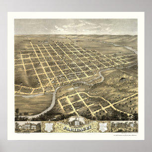 Faribault, MN Panoramic Map - 1869 Poster