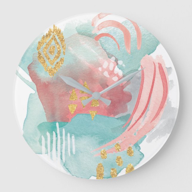 Faridas Abstract - Muted Colors Große Wanduhr (Vorderseite)