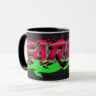 Farina Vorname Name Graffiti red green Tasse
