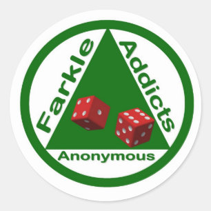 Farkle Addicts anonym Runder Aufkleber