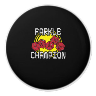 Farkle Meister - lustiges Würfel-Sprichwort, Keramikknauf