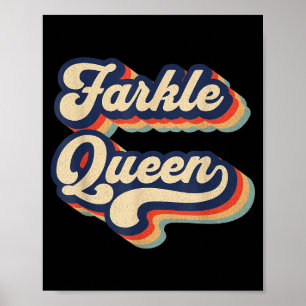 Farkle Queen Vintage Farkle Würfelspiel Damen Poster