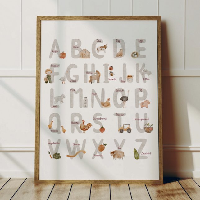 Farm Alphabet ABC Poster Kids Room Decor (Von Creator hochgeladen)