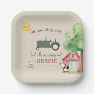 Farm and Animals Birthday Paper Plates Pappteller