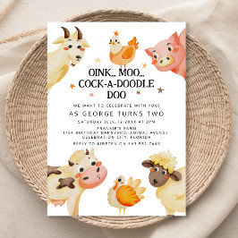 Farm Animal Barnyard Birthday Party Einladung