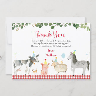 Farm Animal Barnyard Greenery Geburtstag Vielen Da Einladung