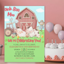 Farm Animal Birthday for Girls – Barnyard Party 