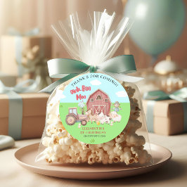 Farm Animal Birthday – Girl’s Barnyard Party Runder Aufkleber