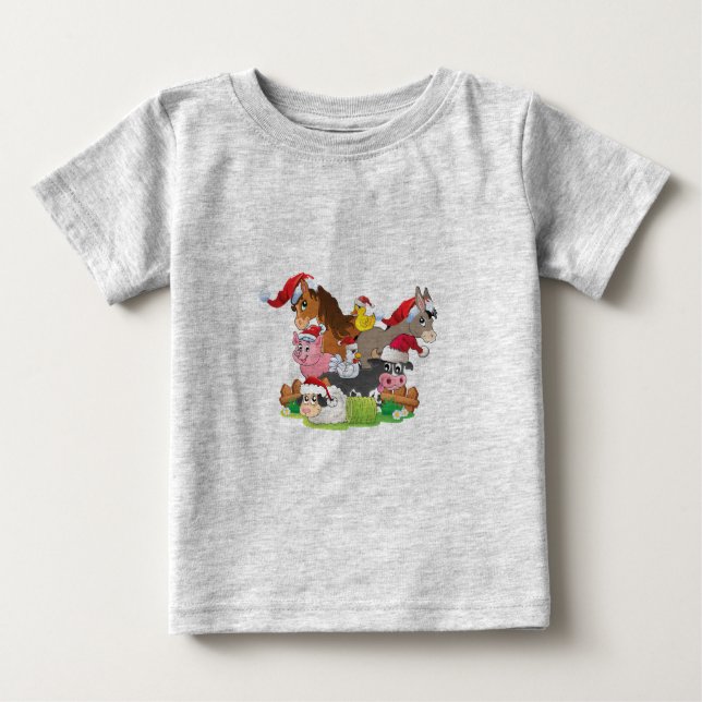 Farm Animal Christmas Baby T-shirt (Vorderseite)