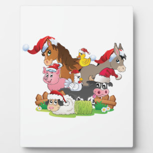 Farm Animal Christmas Fotoplatte