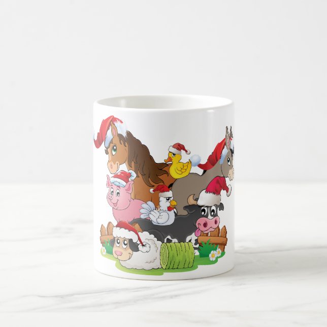 Farm Animal Christmas Kaffeetasse (Mittel)