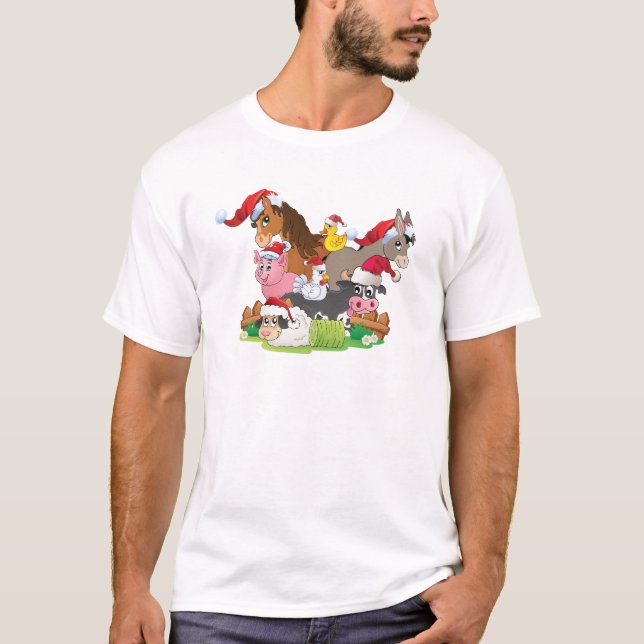 Farm Animal Christmas T-Shirt (Vorderseite)