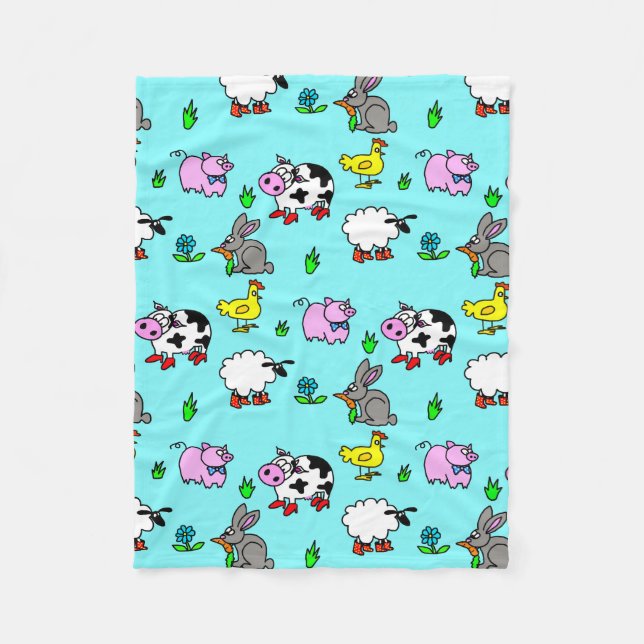Farm Animal Fleece Blanket (Vorderseite)