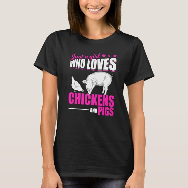 Farm Animal  Girls Farmer Women Farming Pig Chicke T-Shirt (Vorderseite)