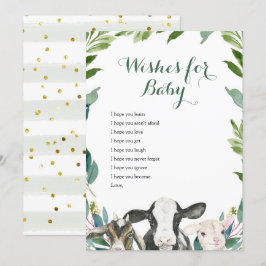 Farm Animal Greenerity Boy will Baby Card Einladung