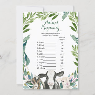 Farm Animal Greenery Boy Animal Pregnancy Games Einladung