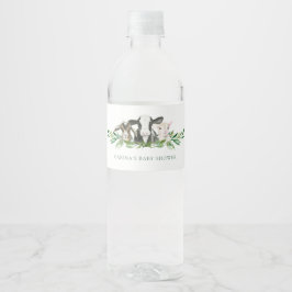 Farm Animal Greenery Boy Baby Dusche Wasser Flasch Wasserflaschenetikett