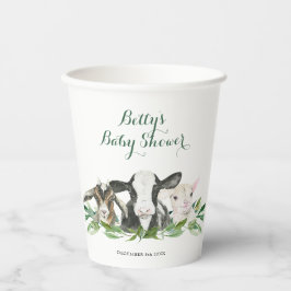 Farm Animal Greenery Boy Baby Shower Papierkästen Pappbecher