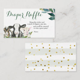 Farm Animal Greenery Boy Babydusche Windelwanne Begleitkarte