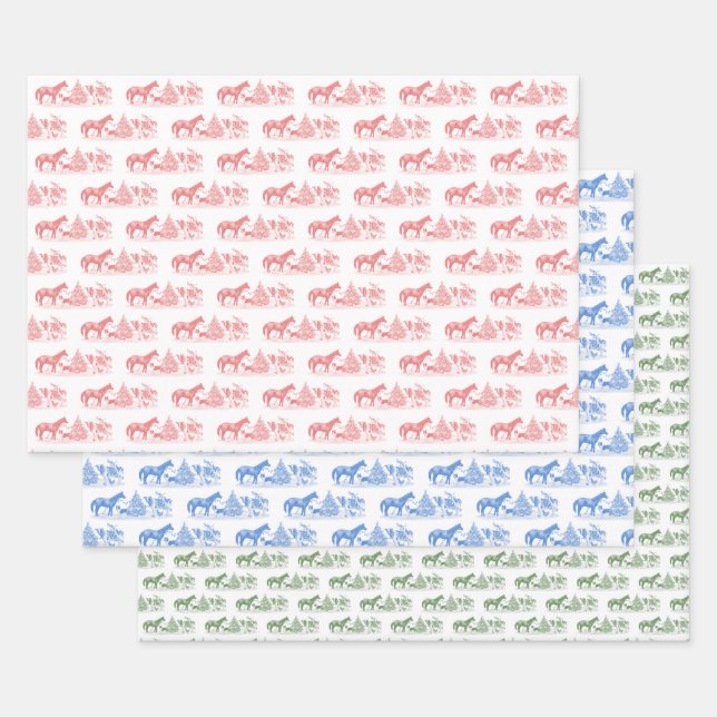 Farm Animal Holiday Wrapping Paper  Geschenkpapier Set (Set)
