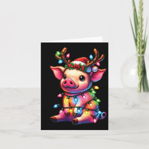 Farm Animal Lovers Schweinefleisch Weihnachtsmannm Karte