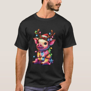 Farm Animal Lovers Schweinefleisch Weihnachtsmannm T-Shirt