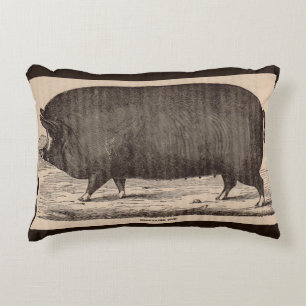 Farm Animal Printing Berkshire aus dem 19. Jahrhun Zierkissen