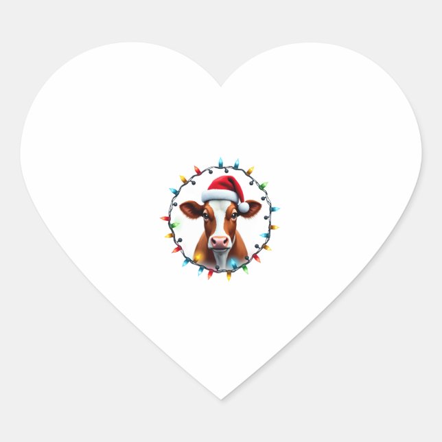 Farm Animal Xmas Pajamas Costume Farmer Christmas  Herz-Aufkleber (Vorderseite)