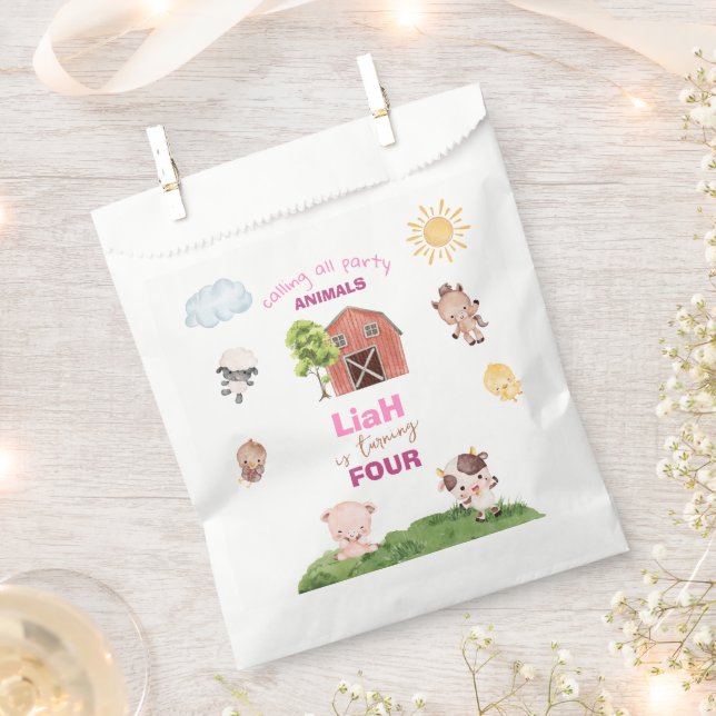 Farm animals Any Age Birthday Geschenktütchen (Ausgeschnitten)