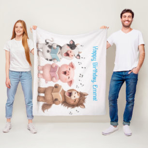 Farm Animals Band Geburtstag Fleecedecke