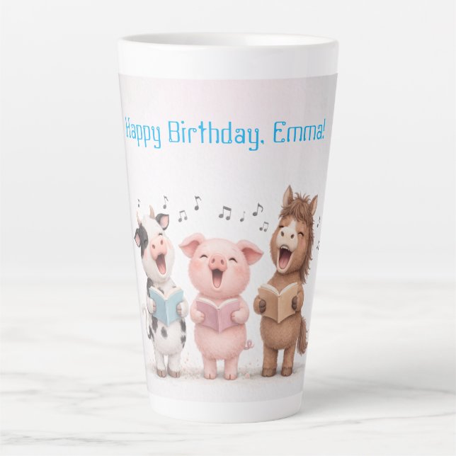 Farm Animals Band Geburtstag Milchtasse (Vorderseite)