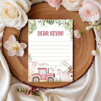 Farm Animals Birthday Time Capsule Card Einladung