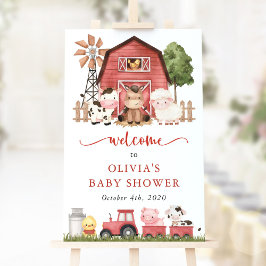 Farm Animals, Cute Animals, Baby Shower Welcome Poster
