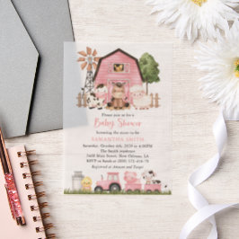 Farm Animals, Cute Animals, Pink Barn, Baby Shower